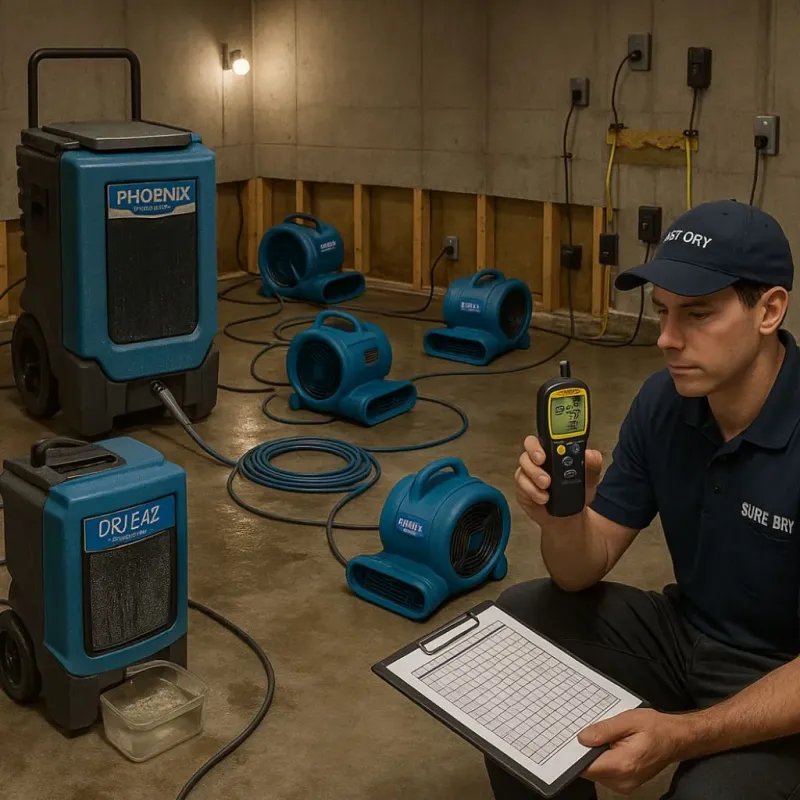 Structural Drying and Dehumidification process in Holiday City South, NJ
